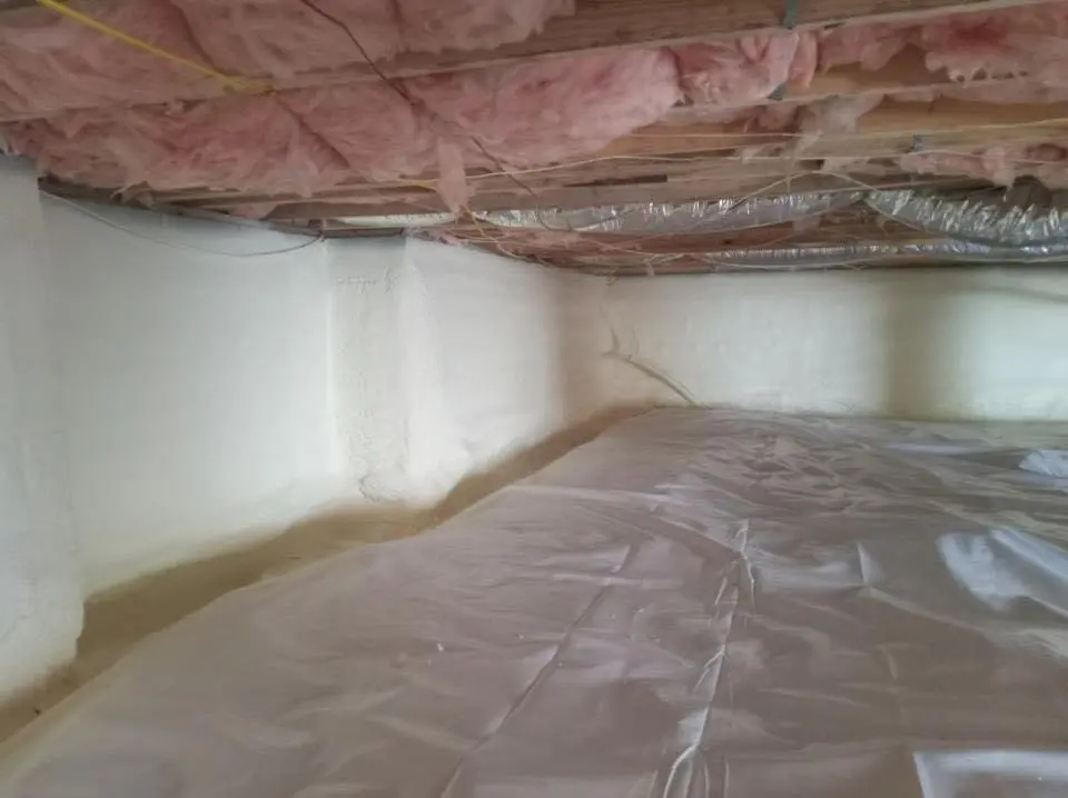 Crawl space encapsulation with closed-cell spray foam for Spray Foam Roofing in Clinton